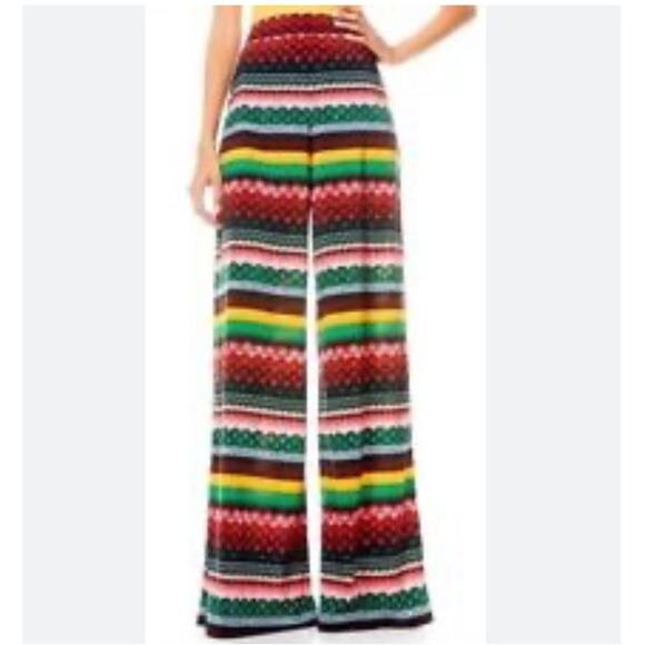 Alice + Olivia Athena Multi-Stripe Geo Wide-Leg Pants Size 10 - Picture 16 of 16
